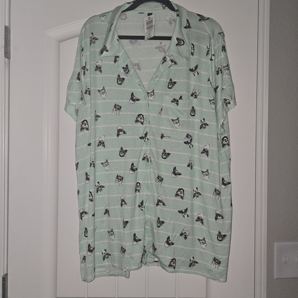 Torrid Mint Green Top And Bottom Set with Dog Pattern - Picture 3 of 6